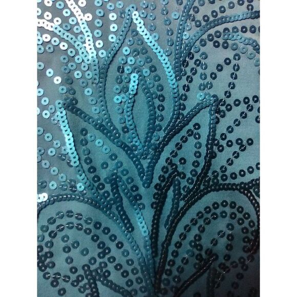 Bob Mackie Wearable Art Blue Sequin Blouse Size Large NWOT - Picture 7 of 8